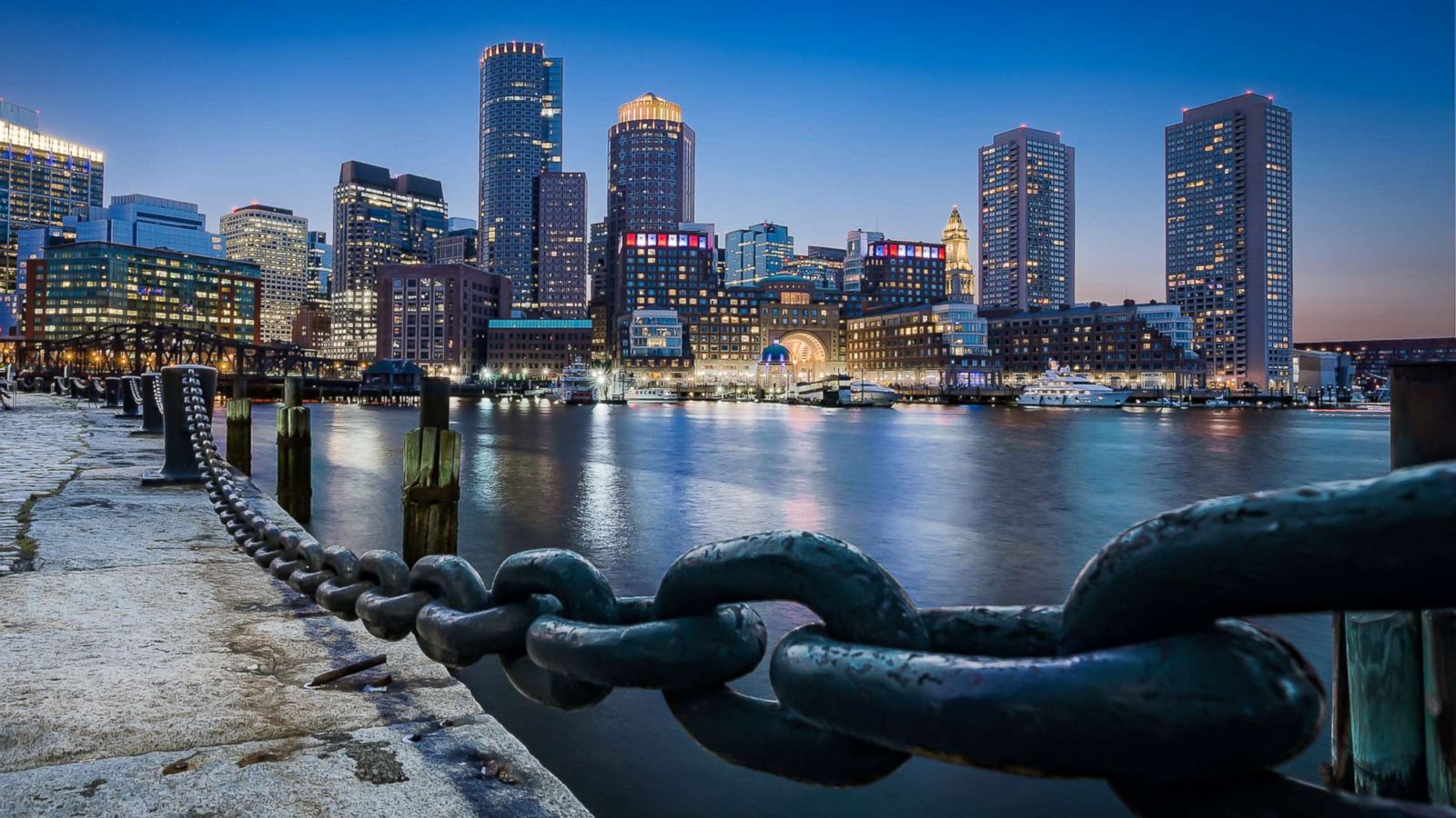 PHOTO: A view of Boston is captured from fan pier park in this undated stock photo.