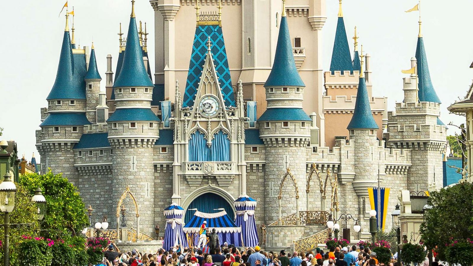 PHOTO: In this handout photo provided by Disney Parks, the U.S. Navy Flight Demonstration Squadron, the Blue Angels, streaked across the skies above Cinderella Castle, March 19, 2015, at Walt Disney World Resort in Lake Buena Vista, Florida.