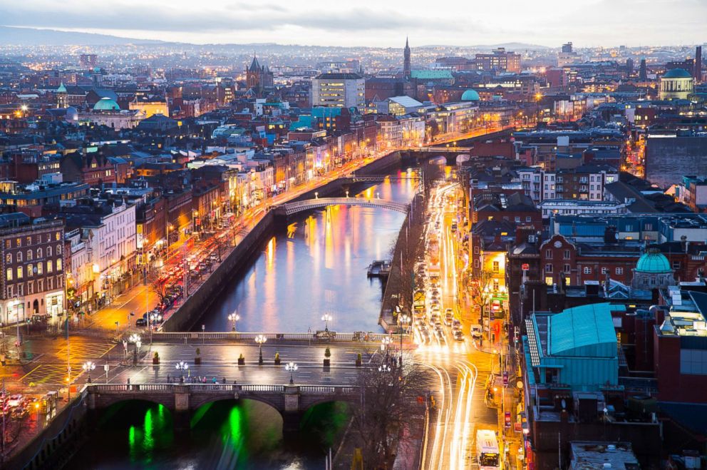 PHOTO: An aerial view of O'Connell Bridge in Dublin City is captured in this undated stock photo.