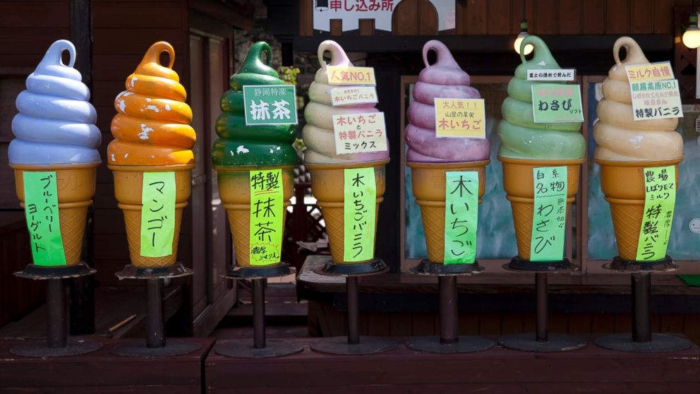 Various flavors of Japanese ice cream are seen in this April 19, 2009 file photo. 