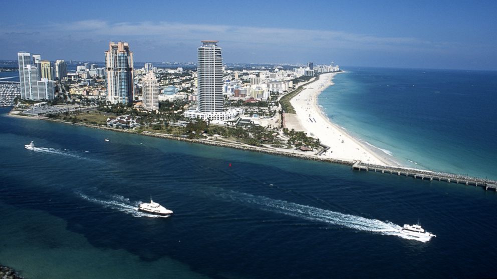 An aerial view of Miami Beach.