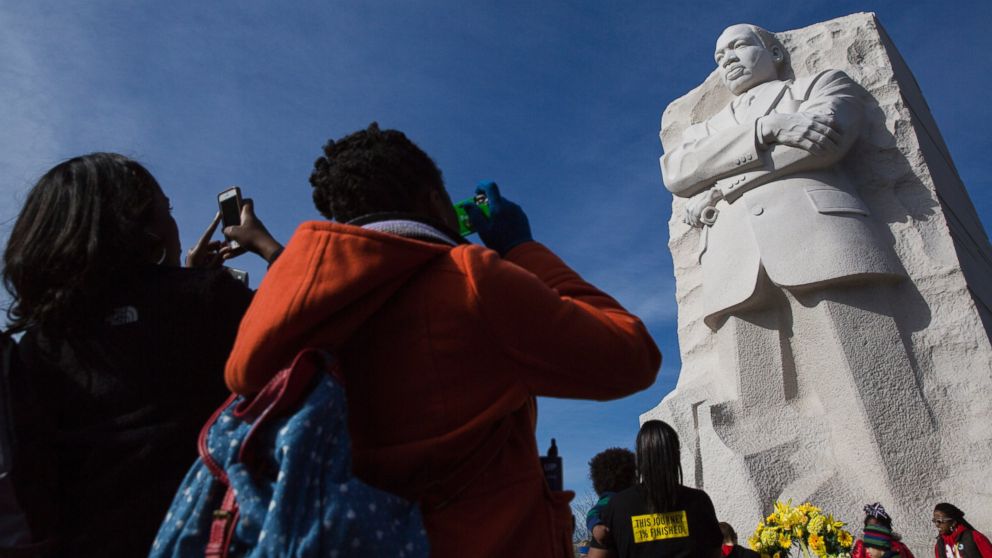 People visit the Martin Luther King, Jr. Memorial, Jan. 20, 2014 in Washington, DC. 