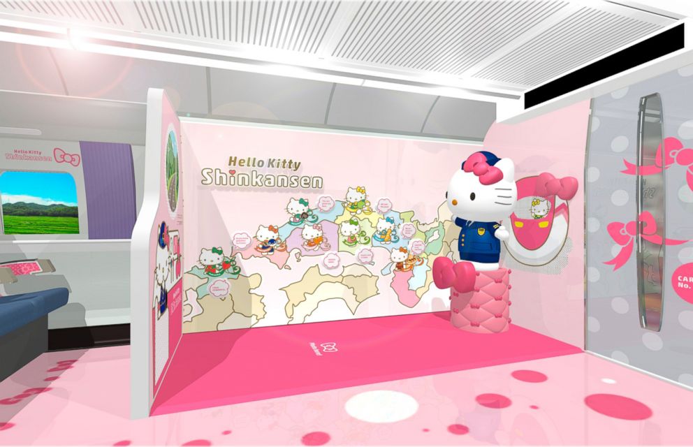 PHOTO: Another car in the Hello Kitty-themed train is stylishly decorated in Hello Kitty for everyone's enjoyment. 
