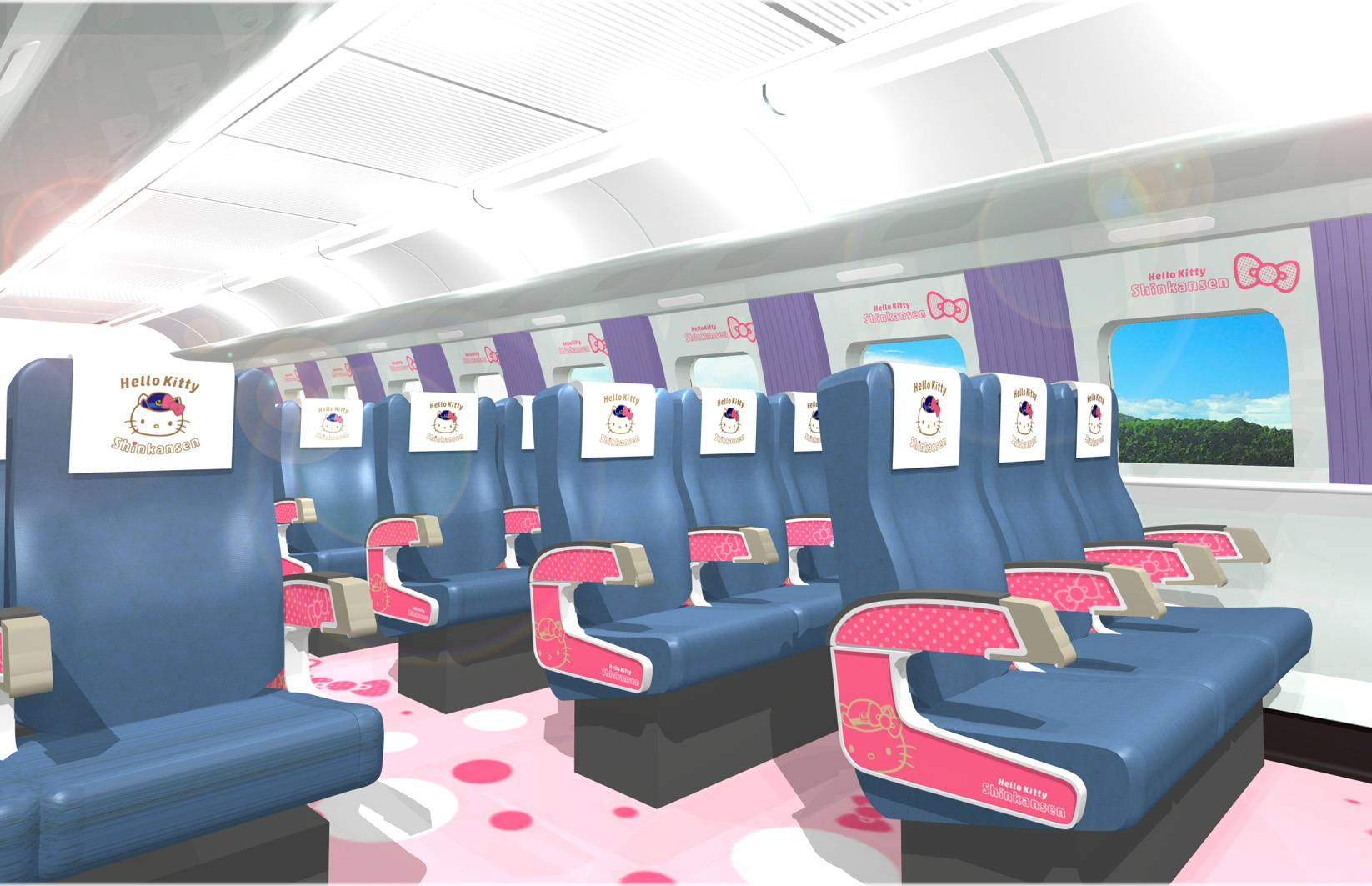 PHOTO: A Hello Kitty-themed train in Japan will feature a souvenir shopping area, a rest area, a video viewing area and a photo op area.