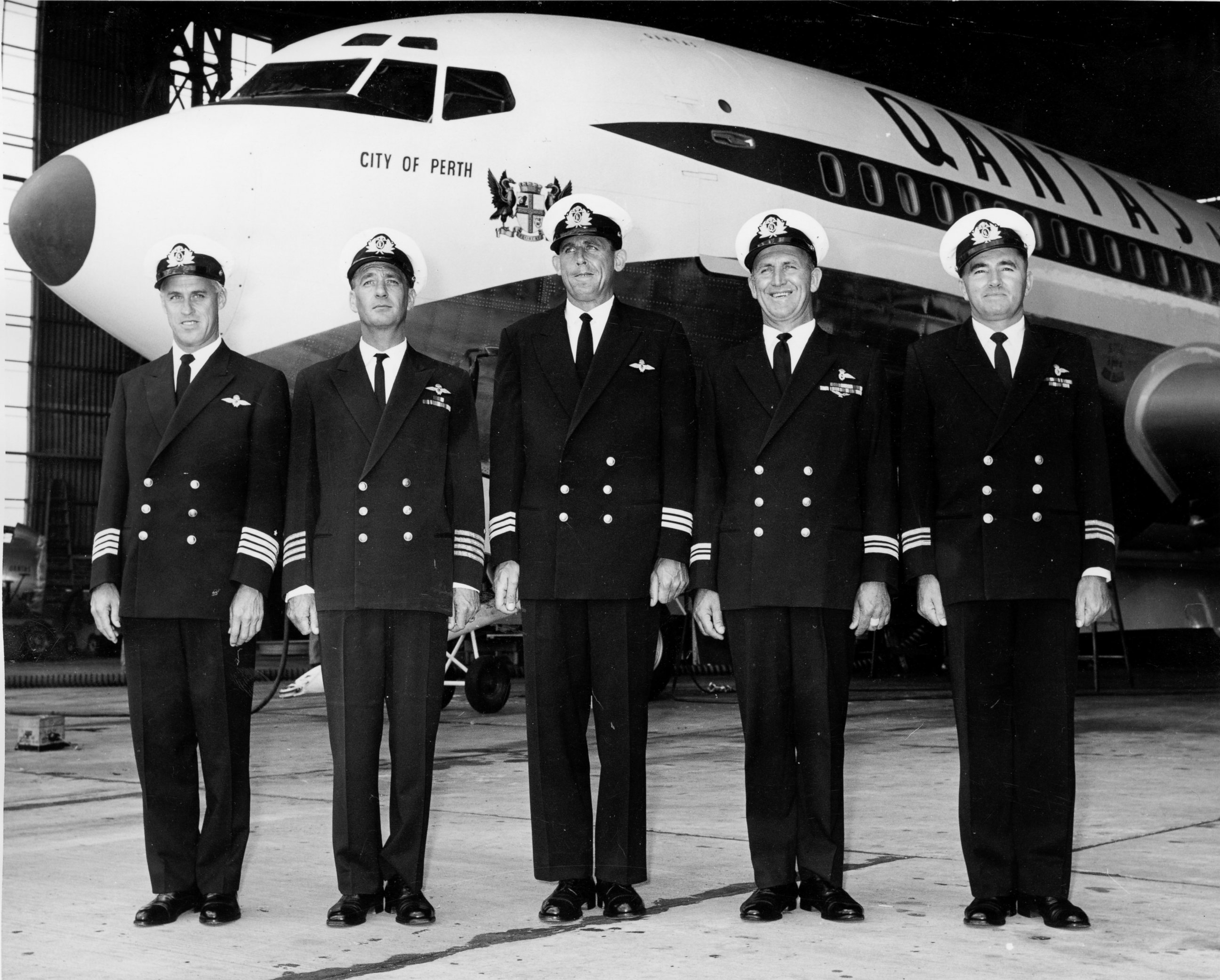 PHOTO: The pilots uniforms for Qantas Airlines, 1960s. 