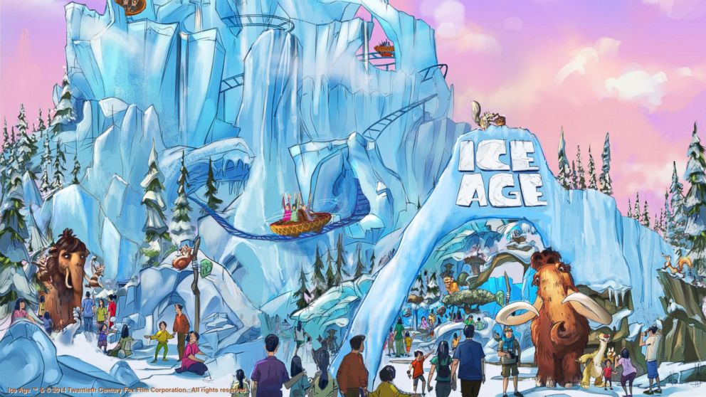 Photo: This artist's rendering shows the Ice Age attraction at Twentieth Century Fox World.