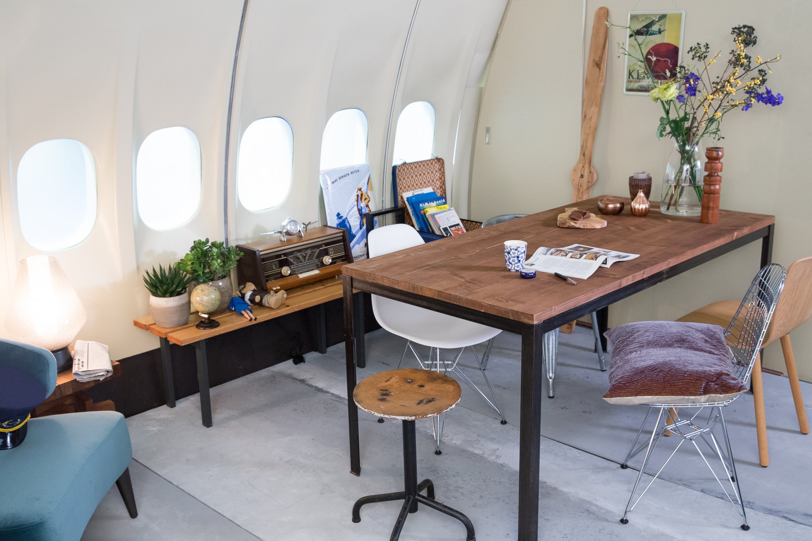PHOTO: Airbnb has teamed up with KLM Royal Dutch Airlines to offer a night in a refurbished plane. 