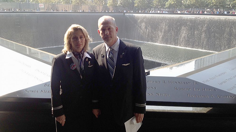 Flight Attendants mark moment of silence at 9-11 Memorial in New York City