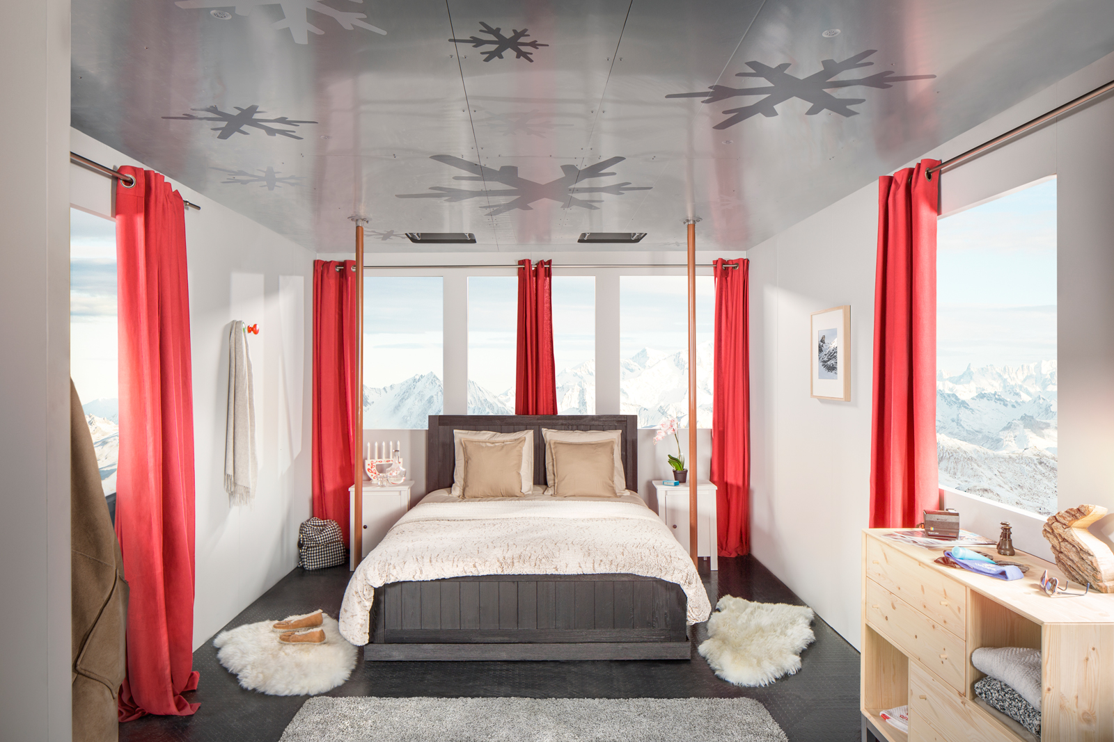 PHOTO: Airbnb will turn a cable car in the French Alps into a hotel room for one night only. 
