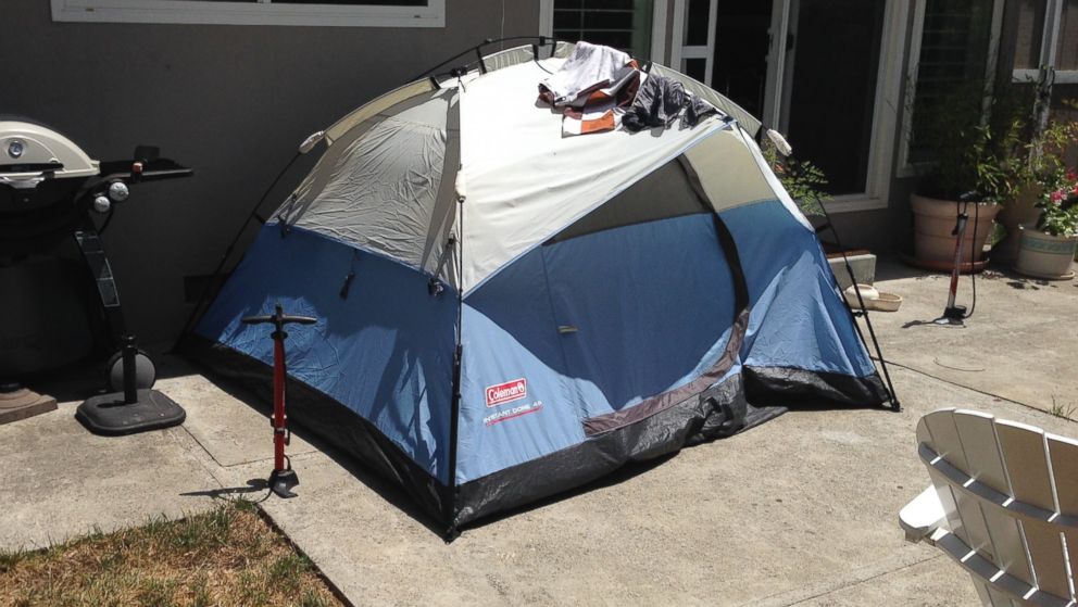 John Potter listed a tent in the backyard of his parents' Mountain View, California, home on Airbnb for $46 a night.