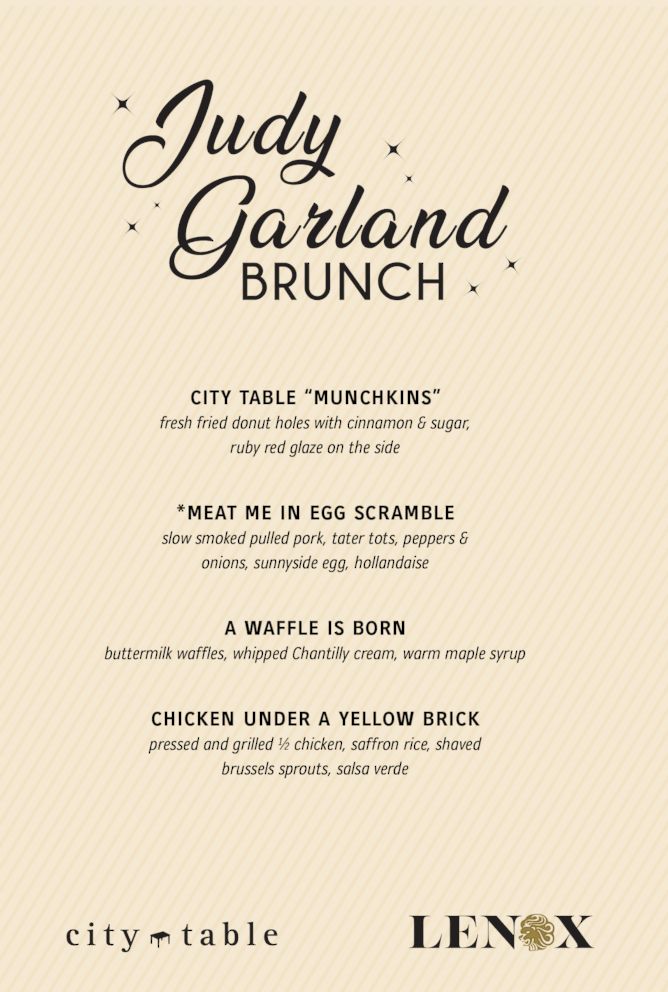 PHOTO: The Lenox Hotel will celebrate Judy Garland's birthday on June 10 with a special brunch menu.