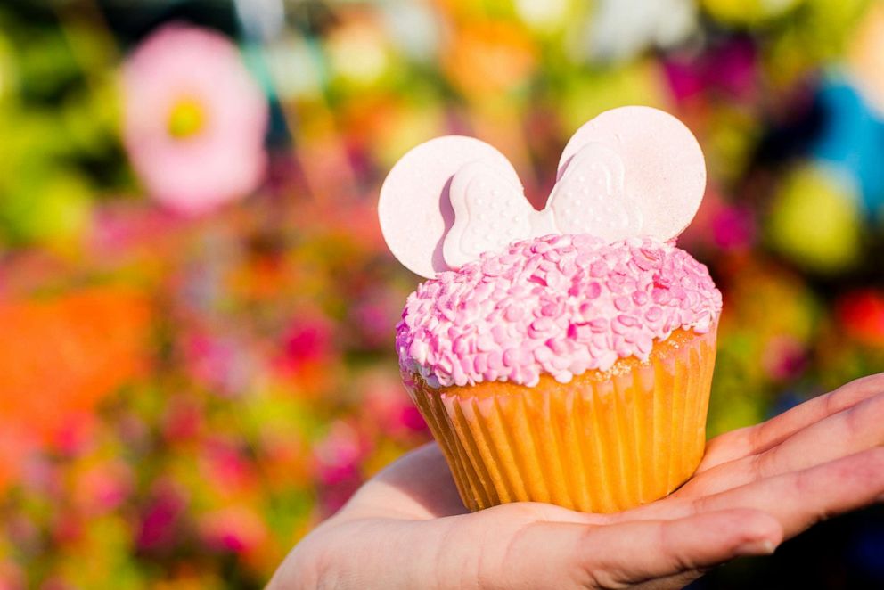 PHOTO: This fabulous vanilla cupcake is filled with strawberry pastry cream and topped with vanilla buttercream and fondant Minnie ears.