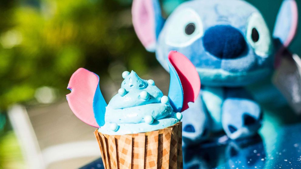 The new 'Stitch' cupcake is available at Disney’s All Star Resort at Walt Disney World.
