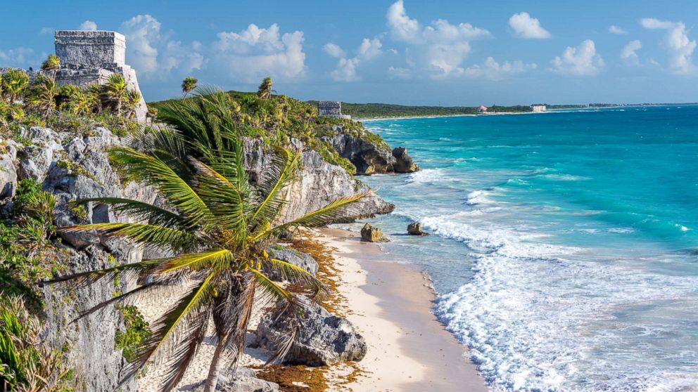 A beach in Tulum, Mexico is seen in this stock photo.