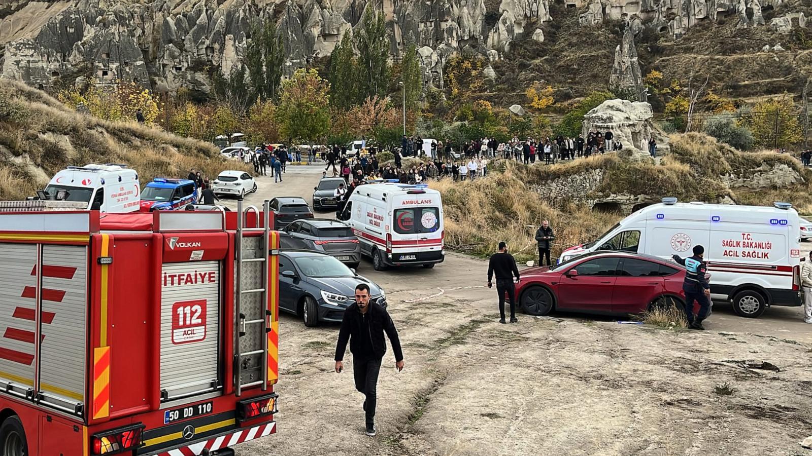 A rock formation collapse in Turkey's touristic Cappadocia region kills at least 2