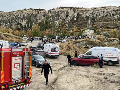 A rock formation collapse in Turkey's touristic Cappadocia region kills at least 2