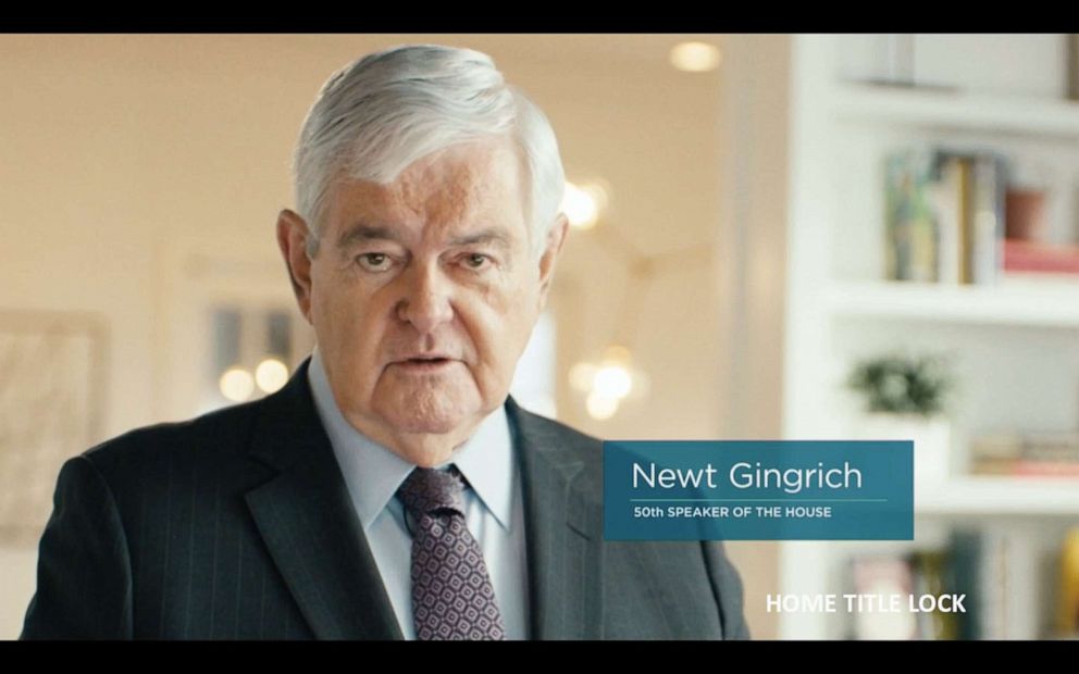 PHOTO: Former House Speaker Newt Gingrich appears in an infomercial for Home Title Lock.