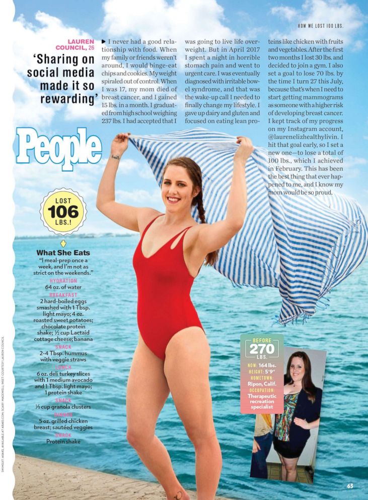PHOTO: Lauren Council, 26, shares how she lost 106 pounds without any surgery in an interview with People magazine.