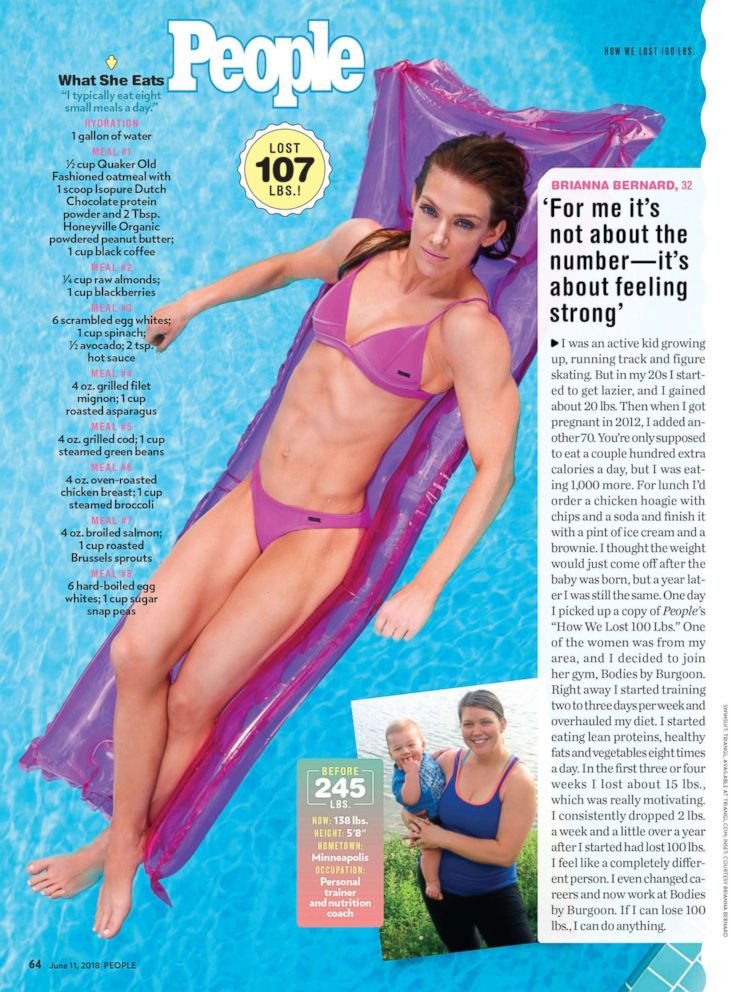 PHOTO: Brianna Bernard, 32, shares how she lost 107 pounds without any surgery in an interview with People magazine.