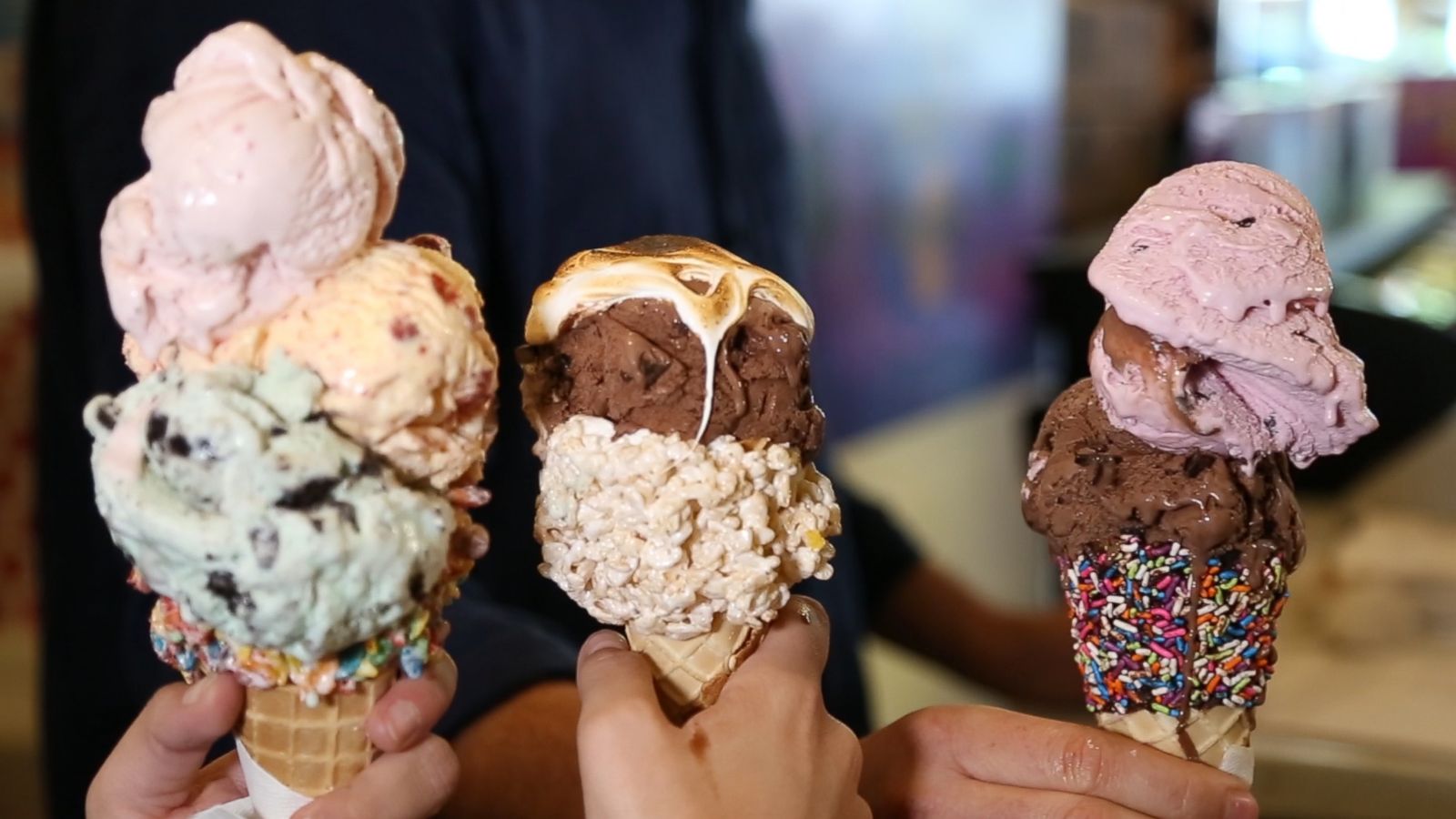 PHOTO: Ice cream shop Emack and Bolio's is known for their over-the-top cones.