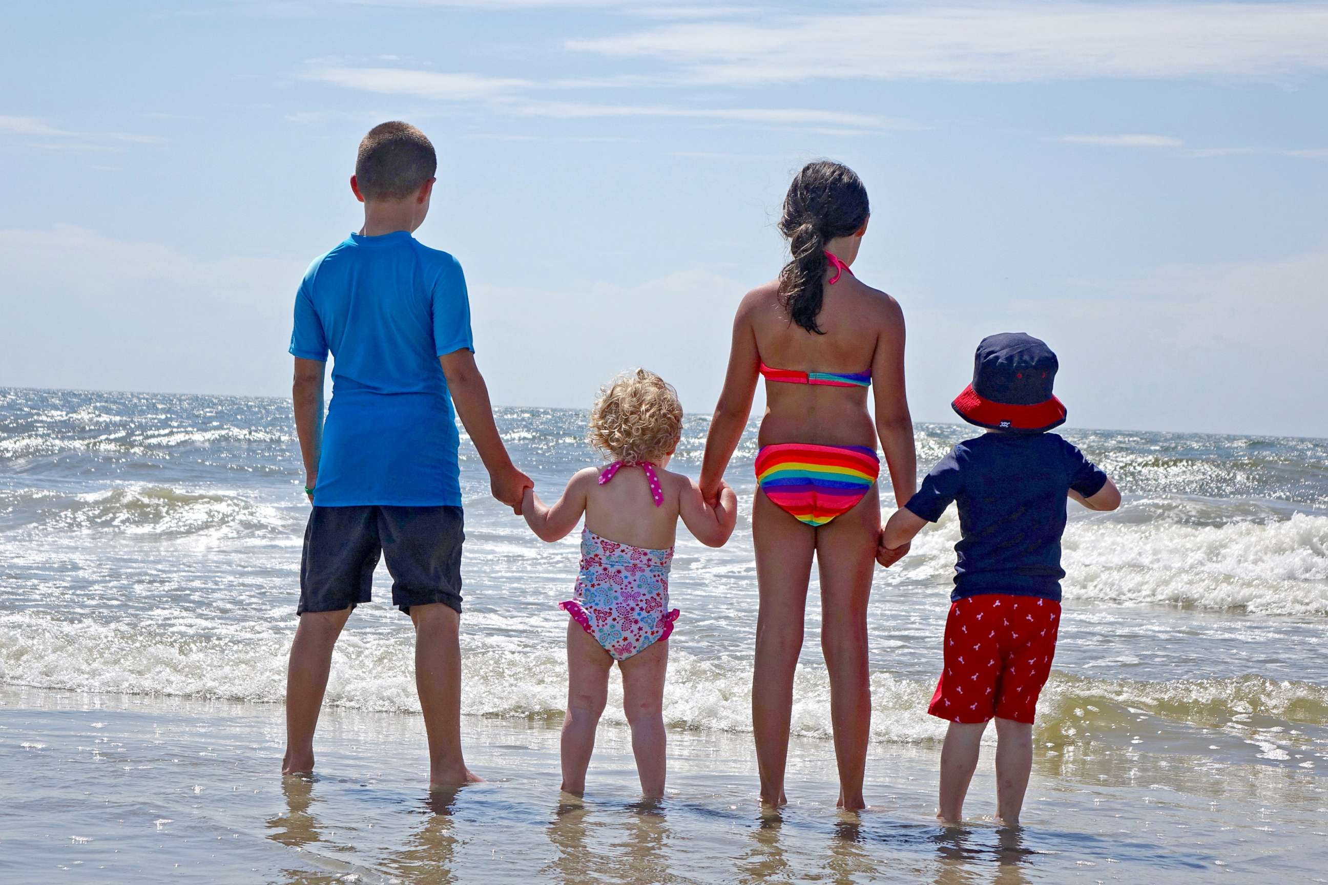 PHOTO: An undated photo of Amee and Jeff Hager's four children at the beach.