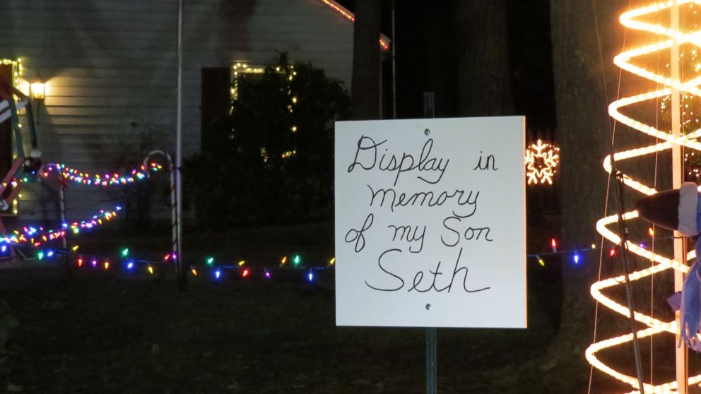 Donald Webb dedicated his annual Christmas display to his late son, Seth, who died in October. 
