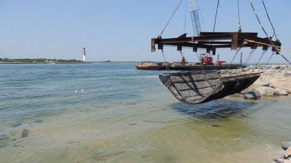 PHOTO: The U.S. Army Corps of Engineers, Philadelphia District discovered a historic shipwreck while repairing the Barnegat Inlet North Jetty in NJ in Summer 2014, which was damaged during Hurricane Sandy.