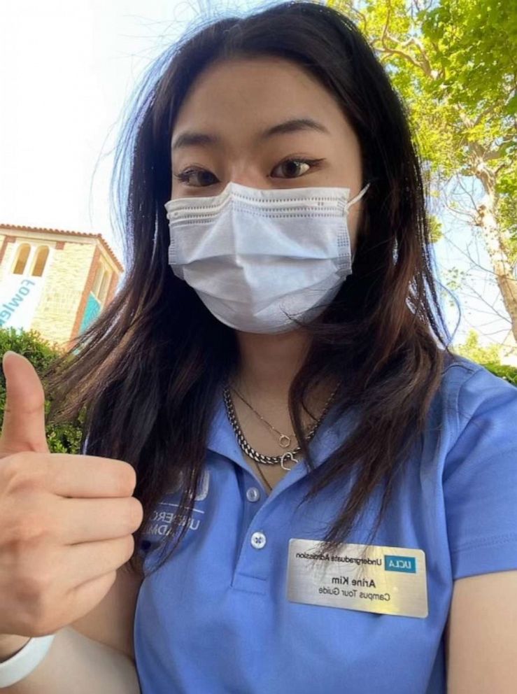 PHOTO: Arine Kim after a day of work as a UCLA tour guide.