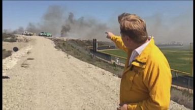 VIDEO: Strong Winds Fuel Wild Fire in Rancho Cucamonga