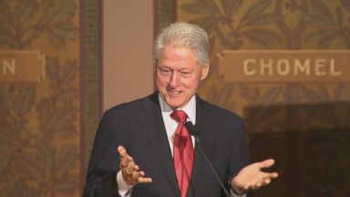 VIDEO: Former President Bill Clinton thanks his wife former Secretary of State Hillary Clinton for attending his policy speech at Georgetown University.