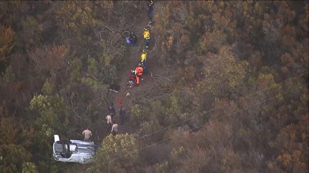 Video Woman Who Drove Off Cliff Rescued Through Phone App Abc News 