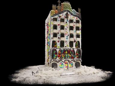 VIDEO: Modernist Cuisine took inspiration from Gaudi to create its epic gingerbread house, which was later donated to Seattle Children's Hospital.