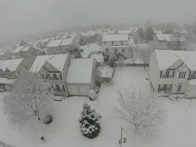 VIDEO: Chris Turner filmed the falling snow over the course of two hours in Leesburg, Virginia.