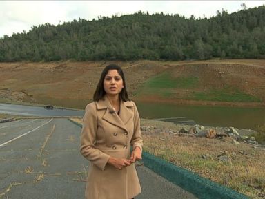 VIDEO: ABC News' Aditi Roy visits Lake Oroville in the foothills of California's Sierra Nevada Mountains, which has seen a water level decrease of 150 feet. The reservoir supplies water to 19 million people.