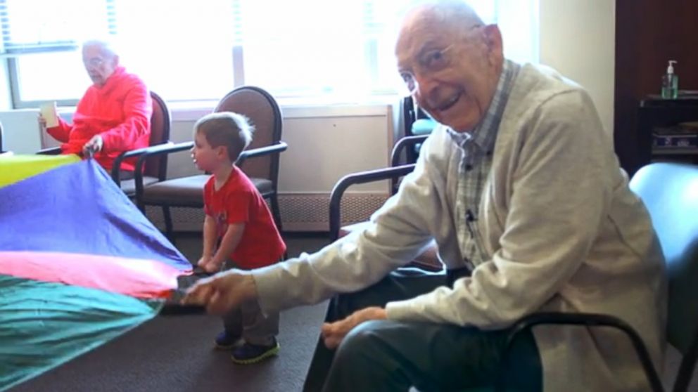 VIDEO: Intergenerational learning brings kids and elderly together in a Seattle preschool.