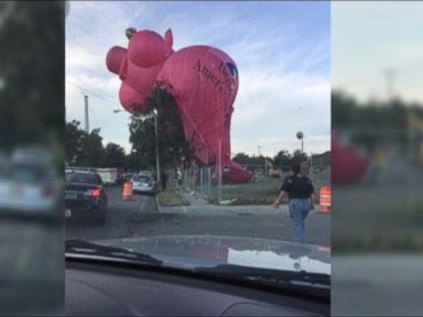 VIDEO: The balloon was flying in America's Freedom Festival in Provo, Utah when it was hit by another balloon's basket.