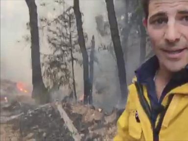 VIDEO: Matt Gutman is in the Lowell fire zone in Nevada County, California where steep terrain is hampering firefighting efforts.