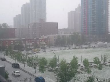 VIDEO: Hail pelted parts of Calgary for several hours on Aug. 4, 2015.