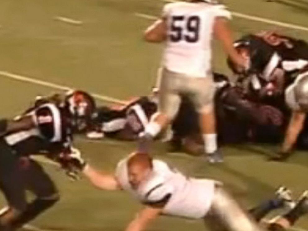 Football Player Hits Opponent With Helmet During High School Game - ABC News