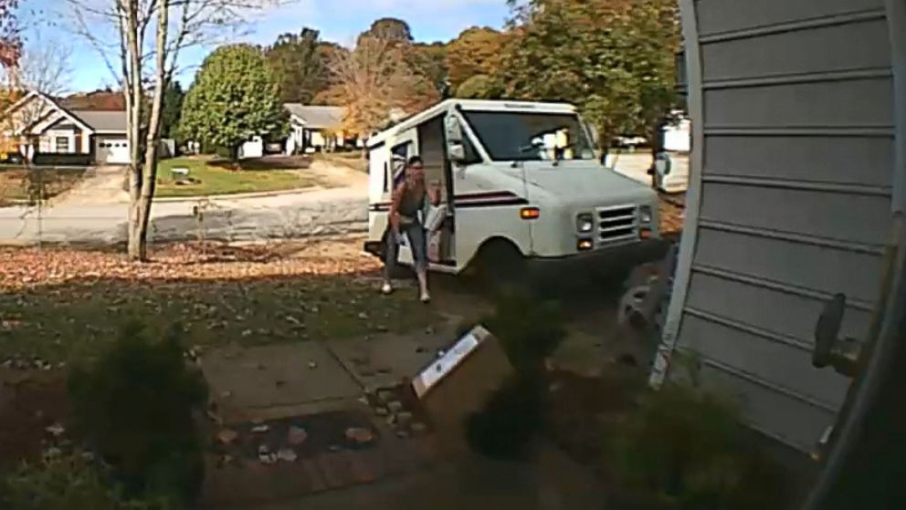 See A Usps Worker Toss A Package At Man S Front Door Abc News