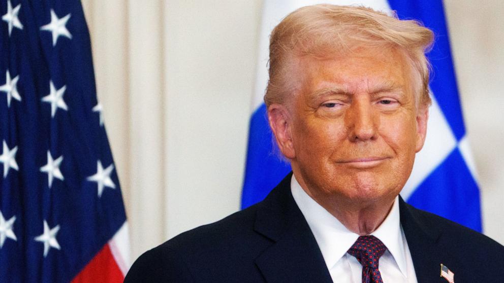 PHOTO: President Donald Trump attends a Greek Independence Day celebration event at the White House in Washington, Mar. 24, 2025.