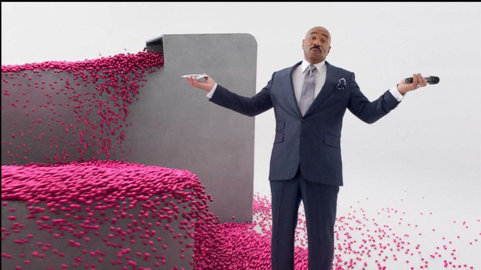VIDEO: The comedian jokes about misreading the winner of Miss Universe in the cellular carriers Super Bowl 50 commercial.