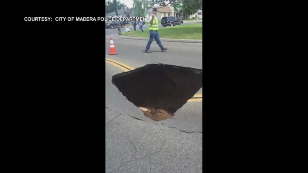 Video Captures Giant Sinkhole Collapse In California