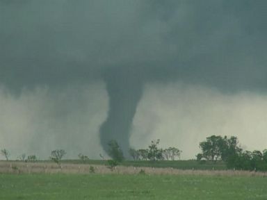 The tornado hit near Elmore City, Oklahoma.