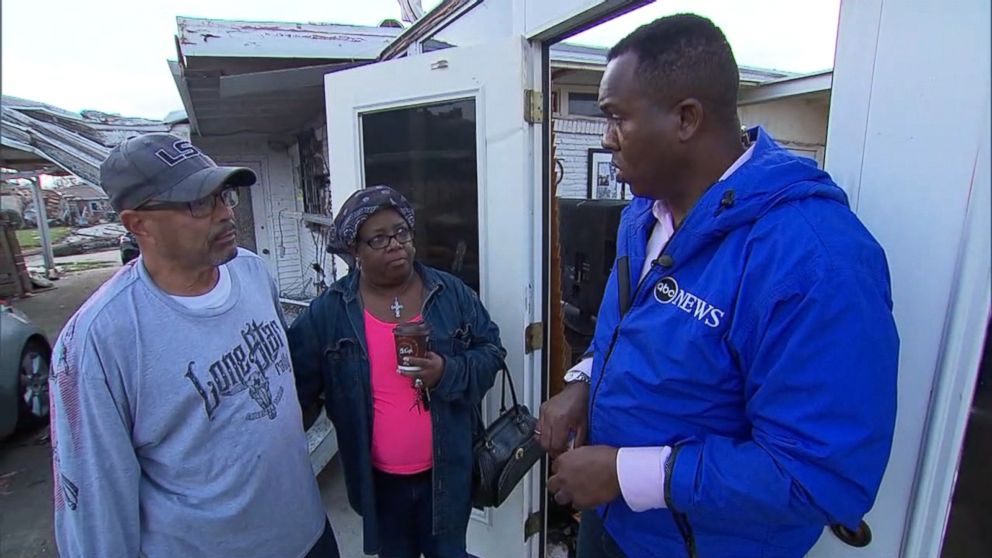 "I was just praying," as at least five tornadoes were reported in Louisiana.