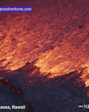 VIDEO: Lava flows from Hawaii's Kilauea volcano during the 'blue hour' of sunset.