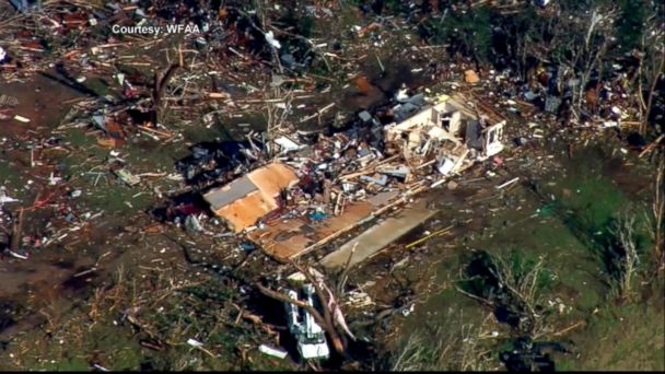 Video Aerials of tornado damage in Texas town - ABC News