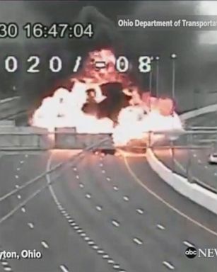 VIDEO: Horrific accident caused by a wrong-way driver hitting a tanker truck on I-75 in Dayton, Ohio, triggers massive explosion.