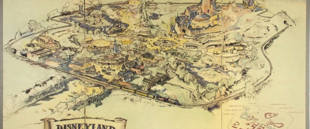 Walt Disney S Original Hand Drawn Map Of Disneyland Up For Auction Abc News