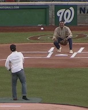 VIDEO: Police officer injured in Virginia shooting throws first pitch at Congressional Baseball Game